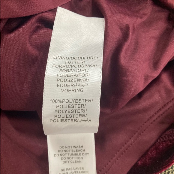 Adrianna Pepell Long Sleeve Velvet Tuxedo Faux Wrap Dress size 18W in Maroon - Picture 13 of 13